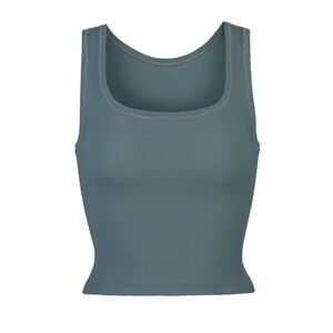 Skims size small cotton rib tank in kyanite blue green